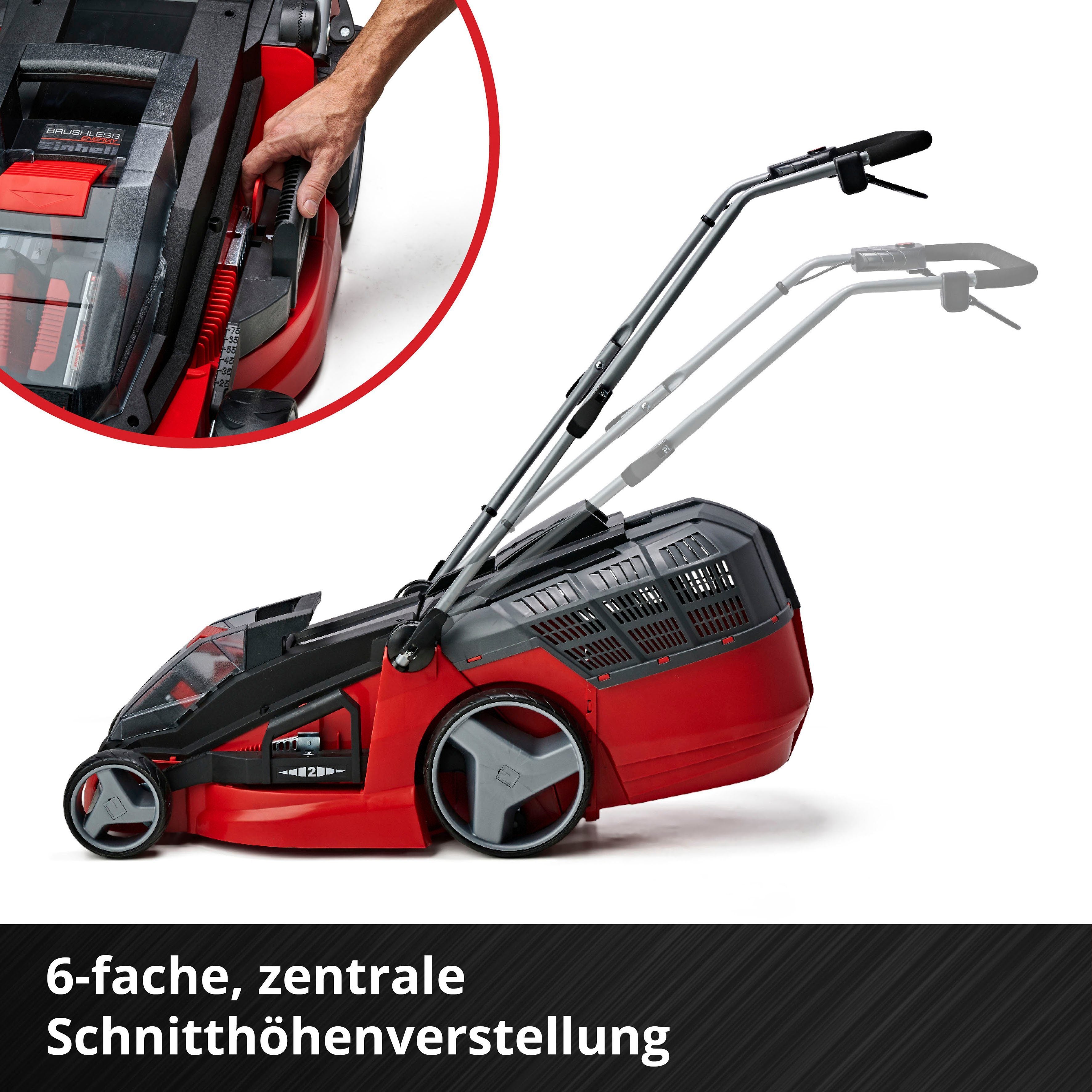 Einhell Akkurasenmäher GE-CM 43 Li M Kit , 43 cm Schnittbreite, (Set), mit Mulchkeil