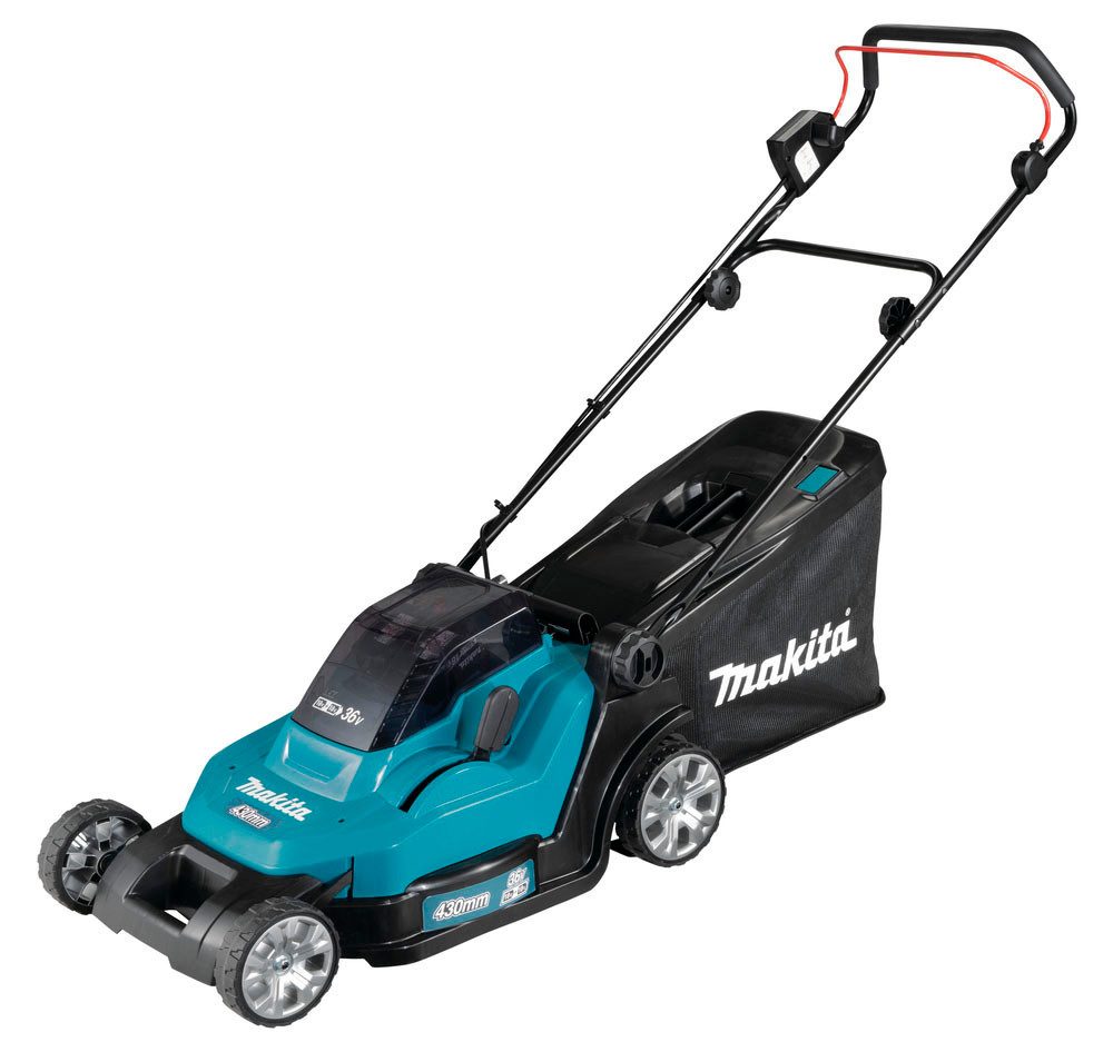 Makita Akkurasenmäher DLM432PT2, 43 cm Schnittbreite, mit 2 Akkus 18V/5 Ah LXT
