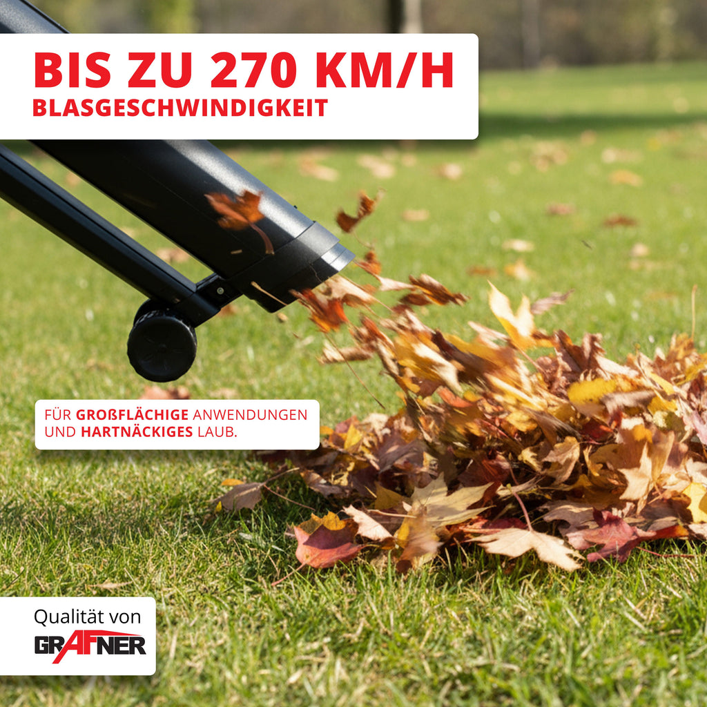 Grafner Elektro-Laubsauger Laubsauger Laubbläser 3in1 3500W mit Häckselfunktion Laubgebläse