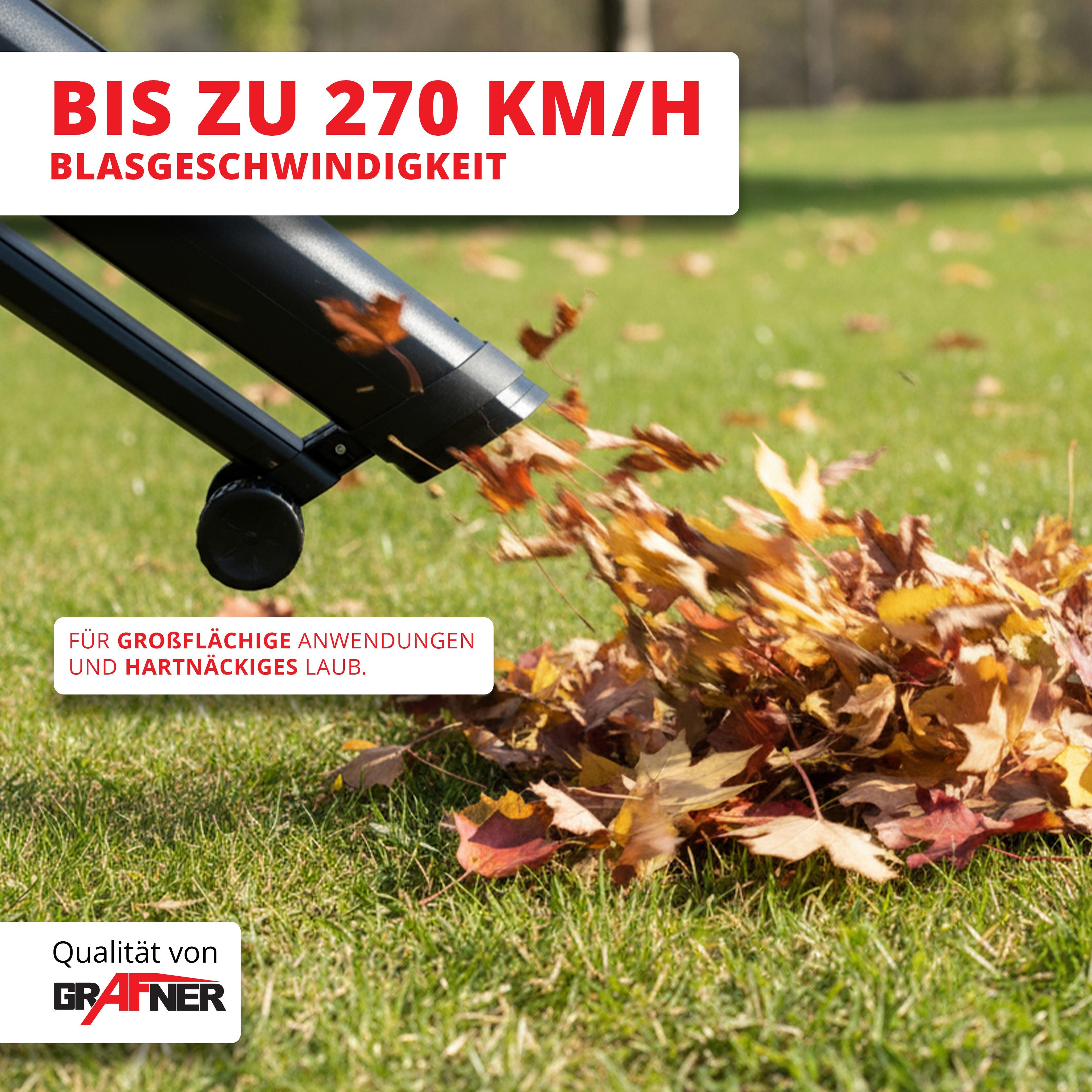 Grafner Elektro-Laubsauger Laubsauger Laubbläser 3in1 3500W mit Häckselfunktion Laubgebläse