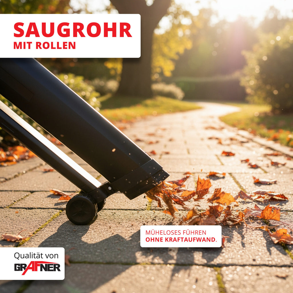 Grafner Elektro-Laubsauger Laubsauger Laubbläser 3in1 3500W mit Häckselfunktion Laubgebläse