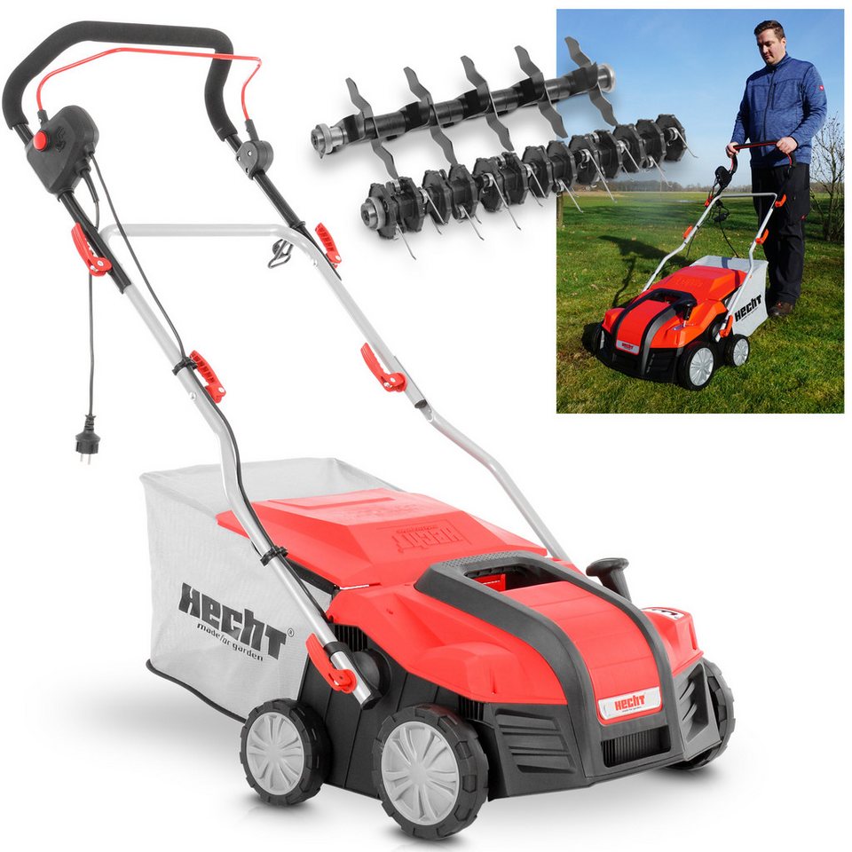 Hecht Elektro-Vertikutierer / Lüfter 1848 2in1 mit 55 Liter Grasfangkorb, 38,30 cm Arbeitsbreite