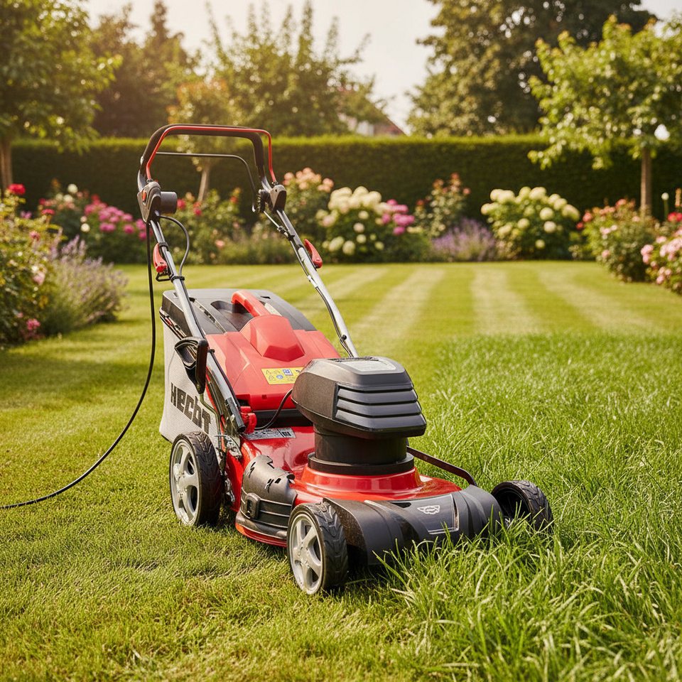 Hecht Elektrorasenmäher mit Radantrieb 1800 W 5in1 50 Liter Fangkorb, 46 cm Schnittbreite