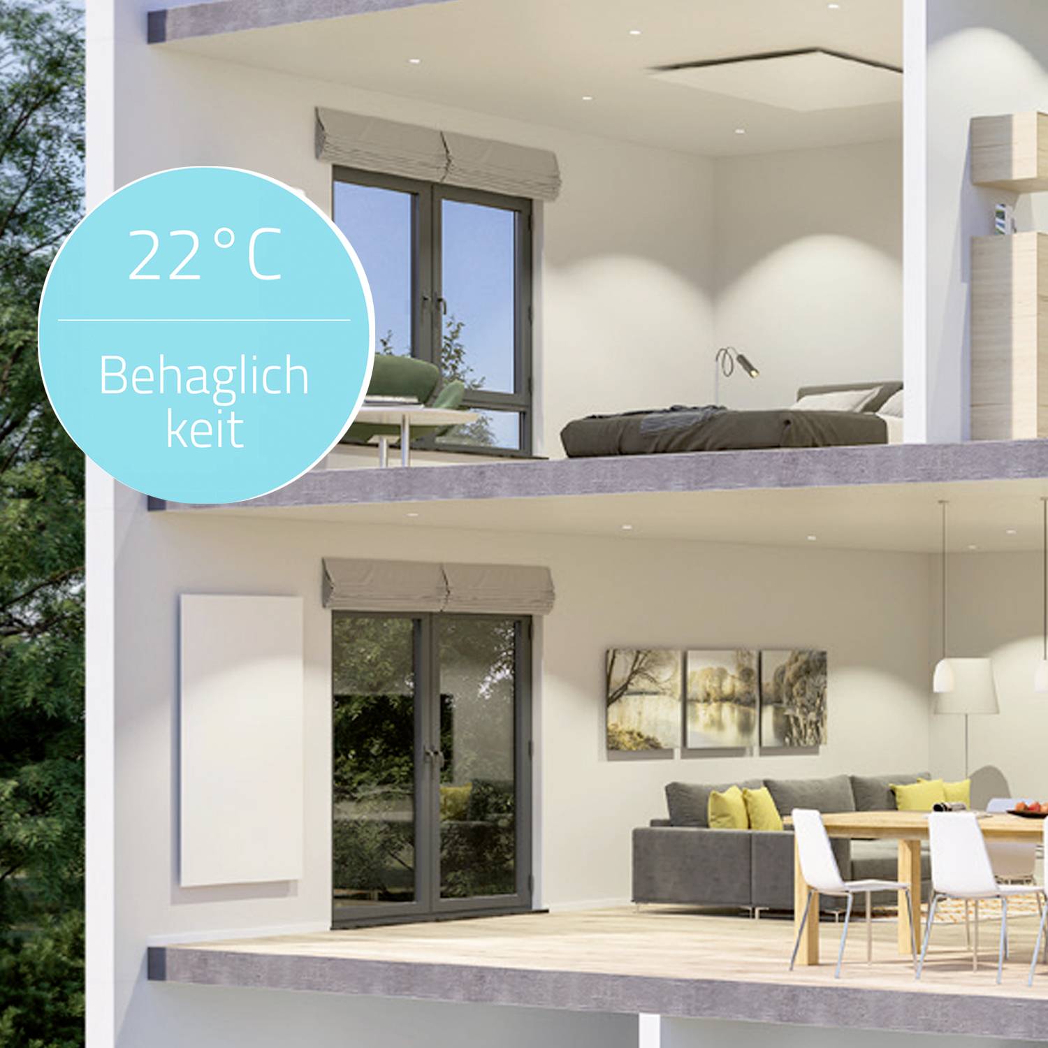 XCOAST Infrarotheizung 500 W 10 m² Weiß