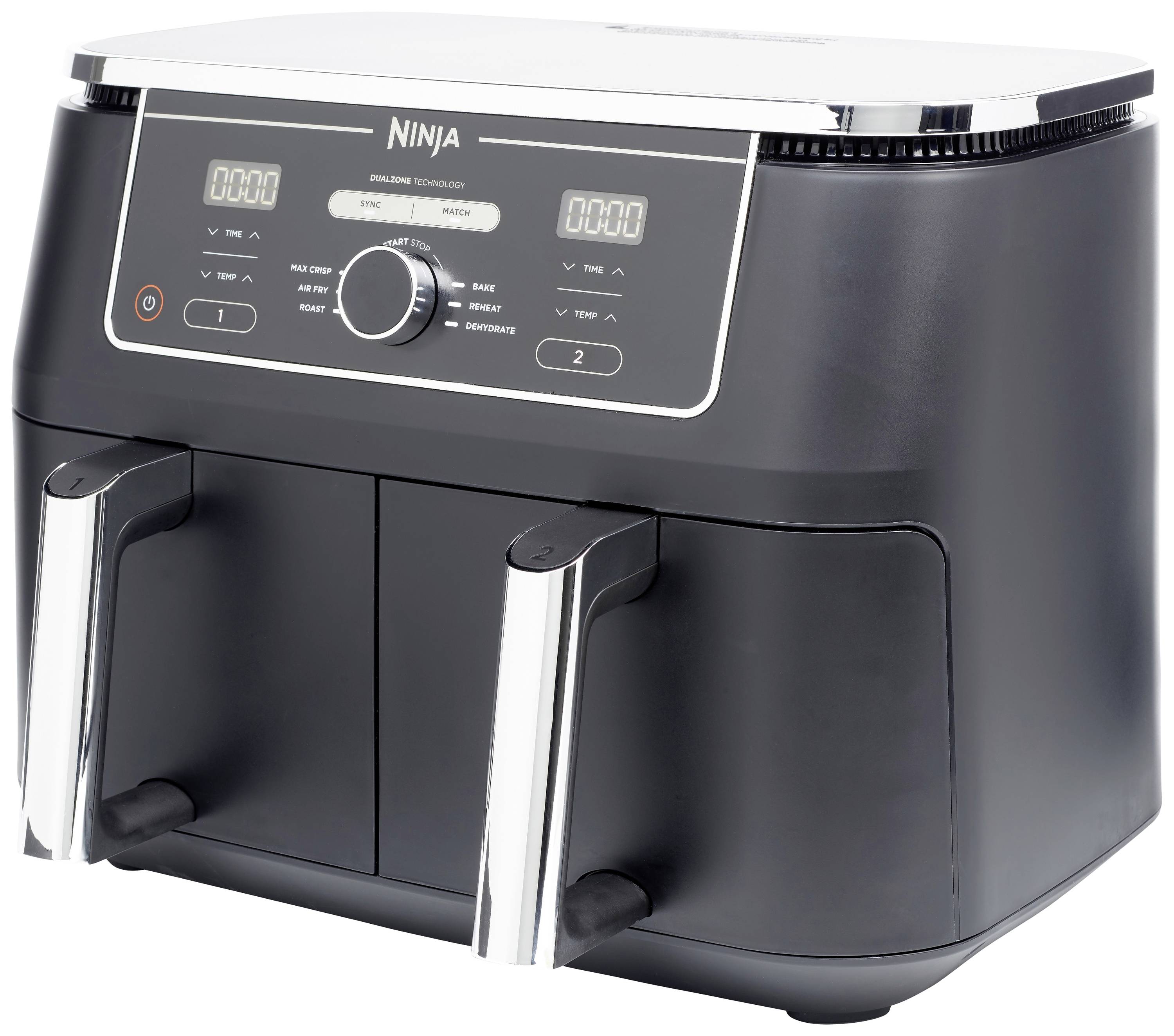 Ninja AF400EU Doppel-Fritteuse 9.5 l 2470 W Heißluft-Funktion Schwarz