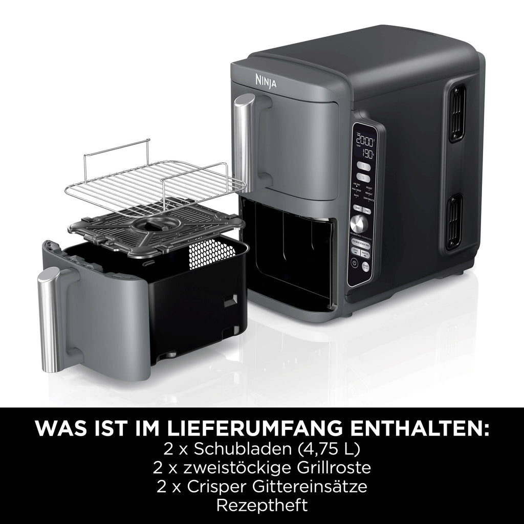 Ninja Double Stack XL 2 Heißluft-Fritteuse 9.5 l 2470 W Schwarz