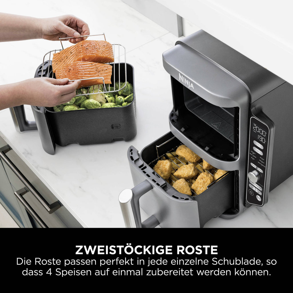 Ninja Double Stack XL 2 Heißluft-Fritteuse 9.5 l 2470 W Schwarz