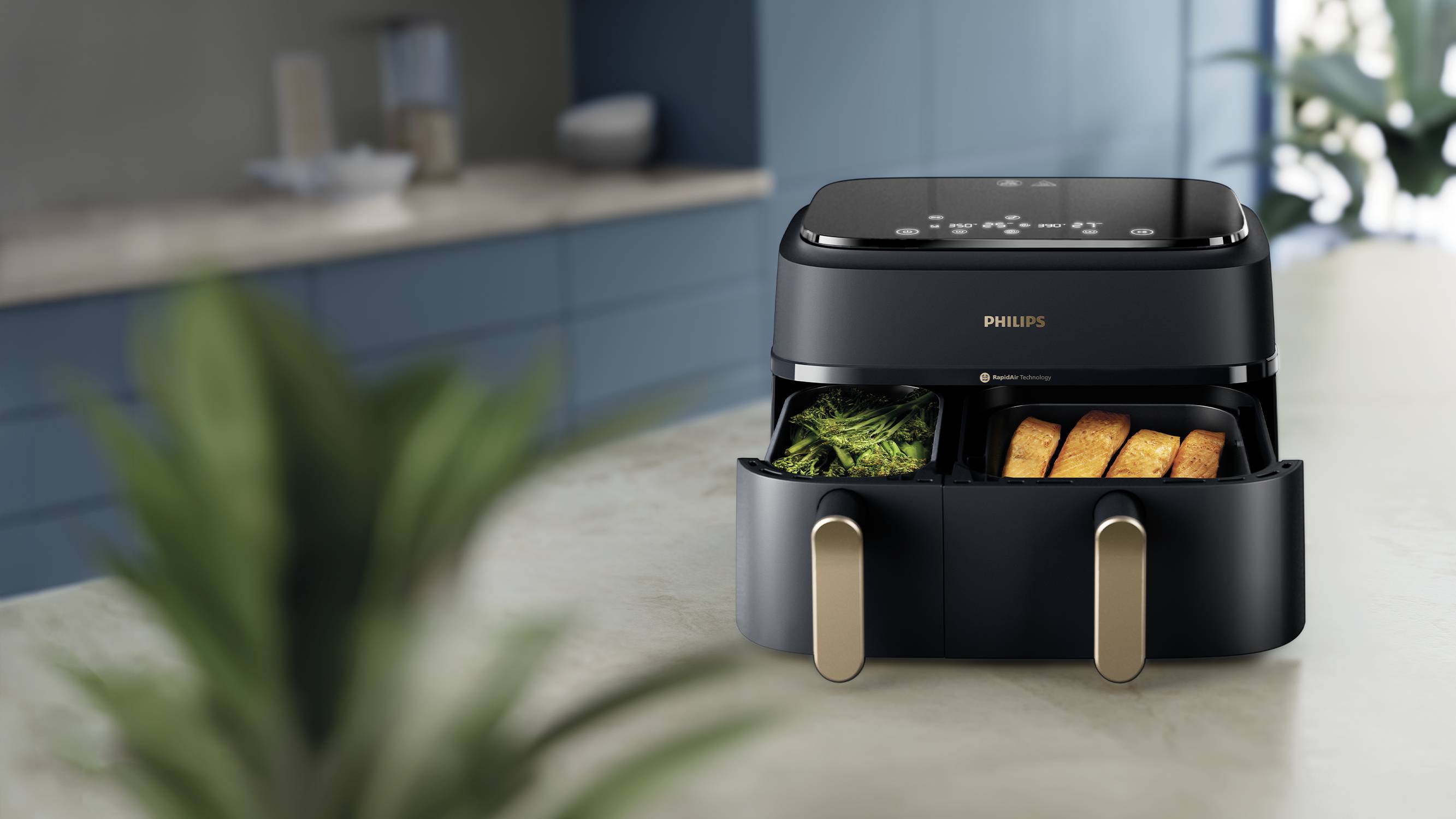 Philips Home NA352/04 Heißluft-Fritteuse 9 l 2750 W BPA-frei, Antihaftbeschichtung Schwarz