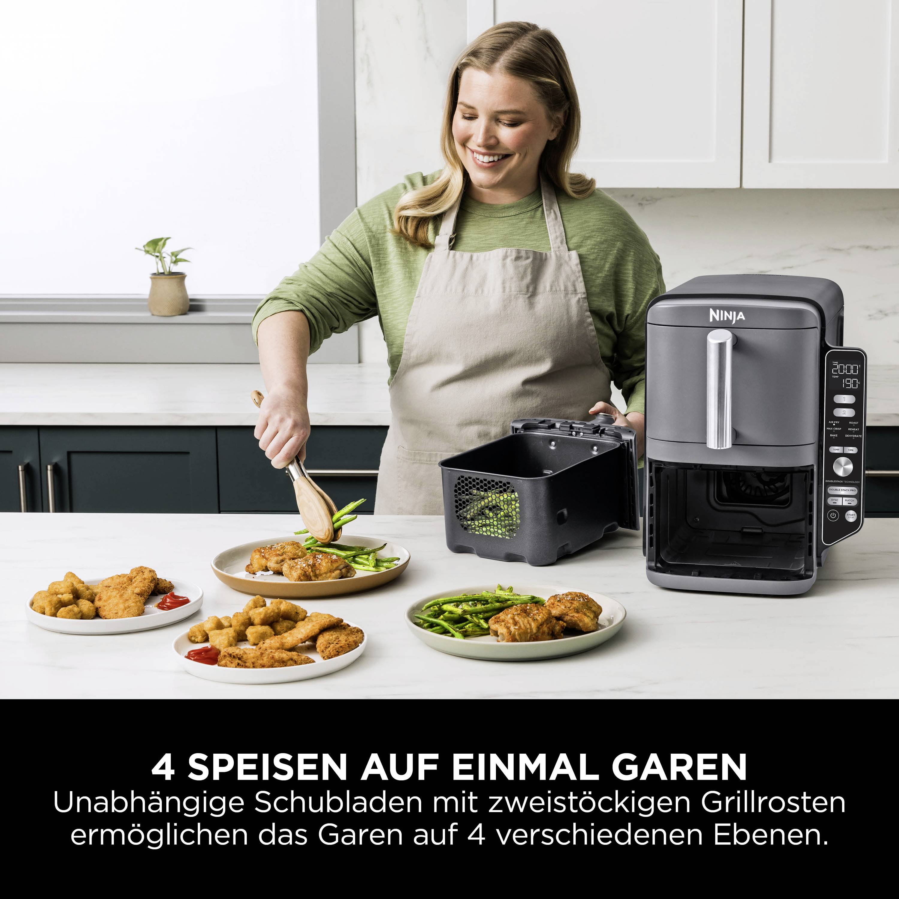 Ninja Double Stack XL 2 Heißluft-Fritteuse 9.5 l 2470 W Schwarz