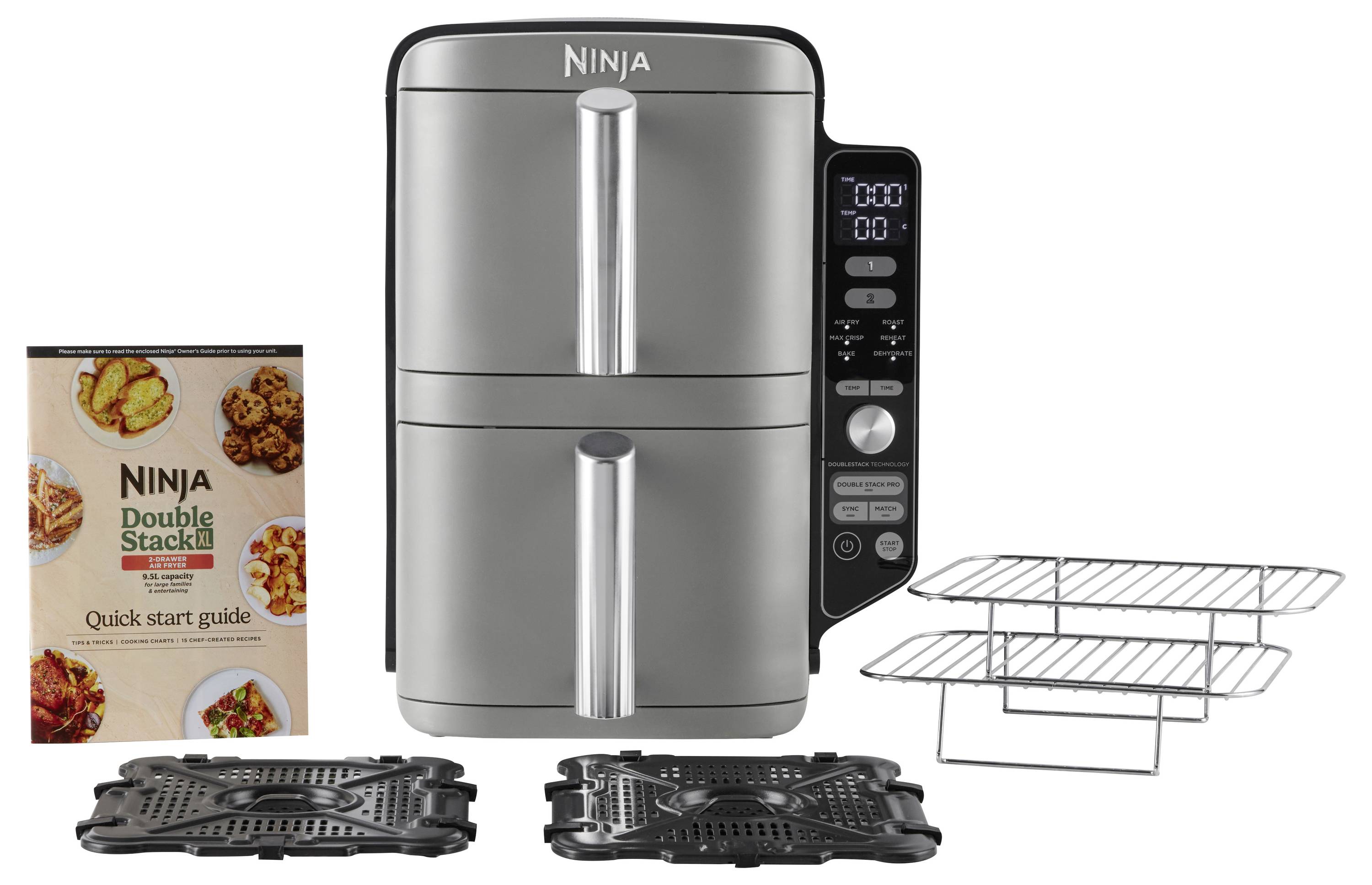 Ninja Double Stack XL 2 Heißluft-Fritteuse 9.5 l 2470 W Schwarz
