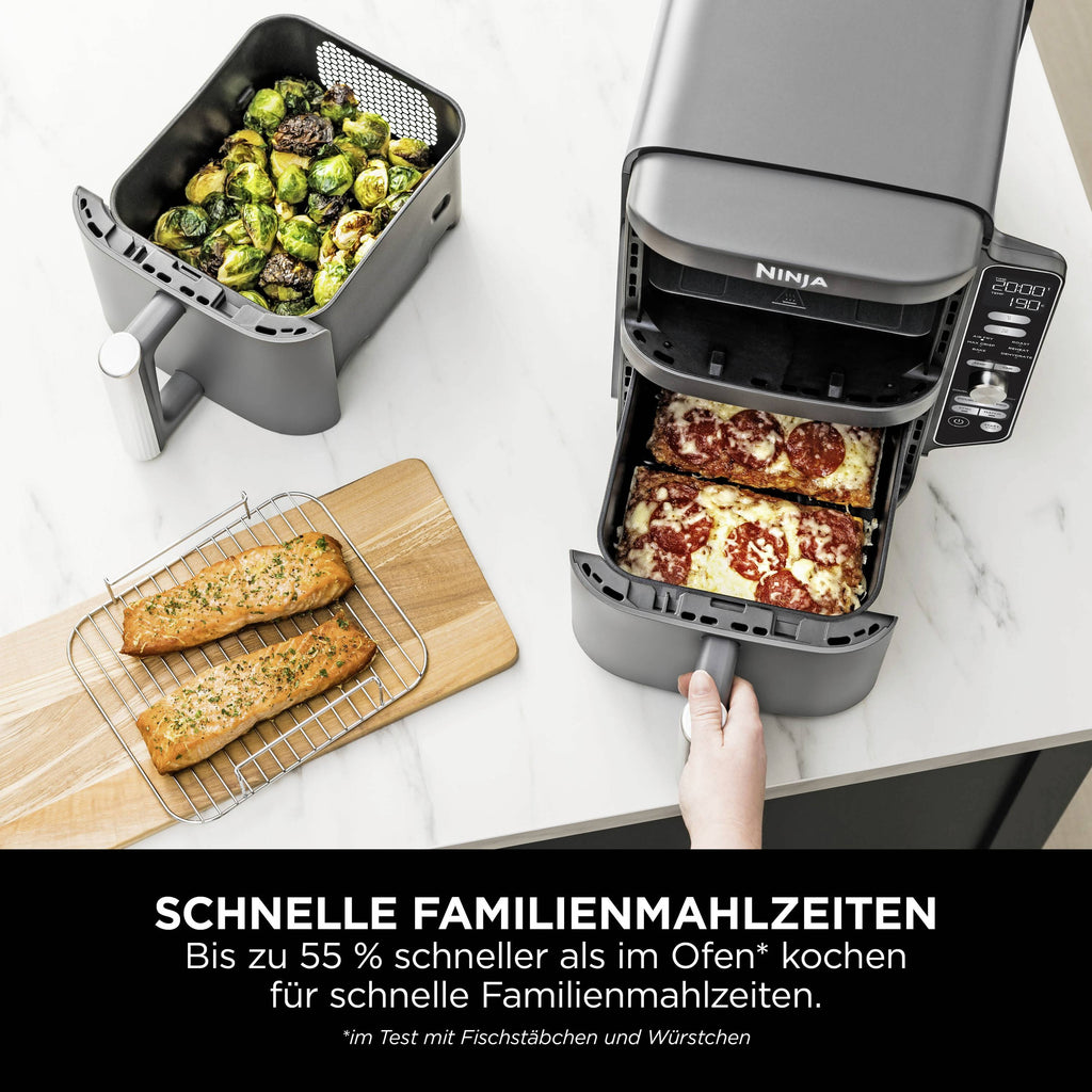 Ninja Double Stack XL 2 Heißluft-Fritteuse 9.5 l 2470 W Schwarz