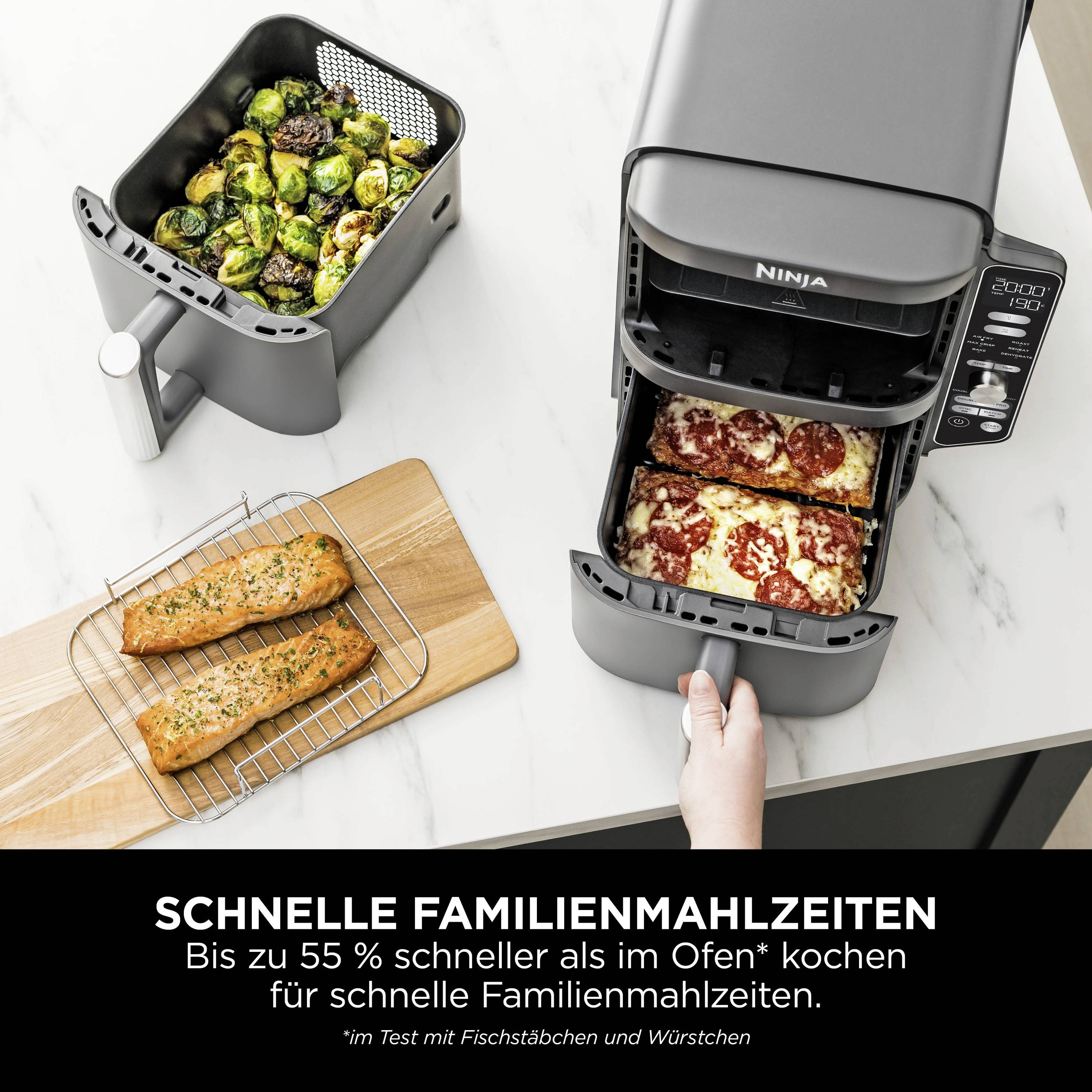 Ninja Double Stack XL 2 Heißluft-Fritteuse 9.5 l 2470 W Schwarz