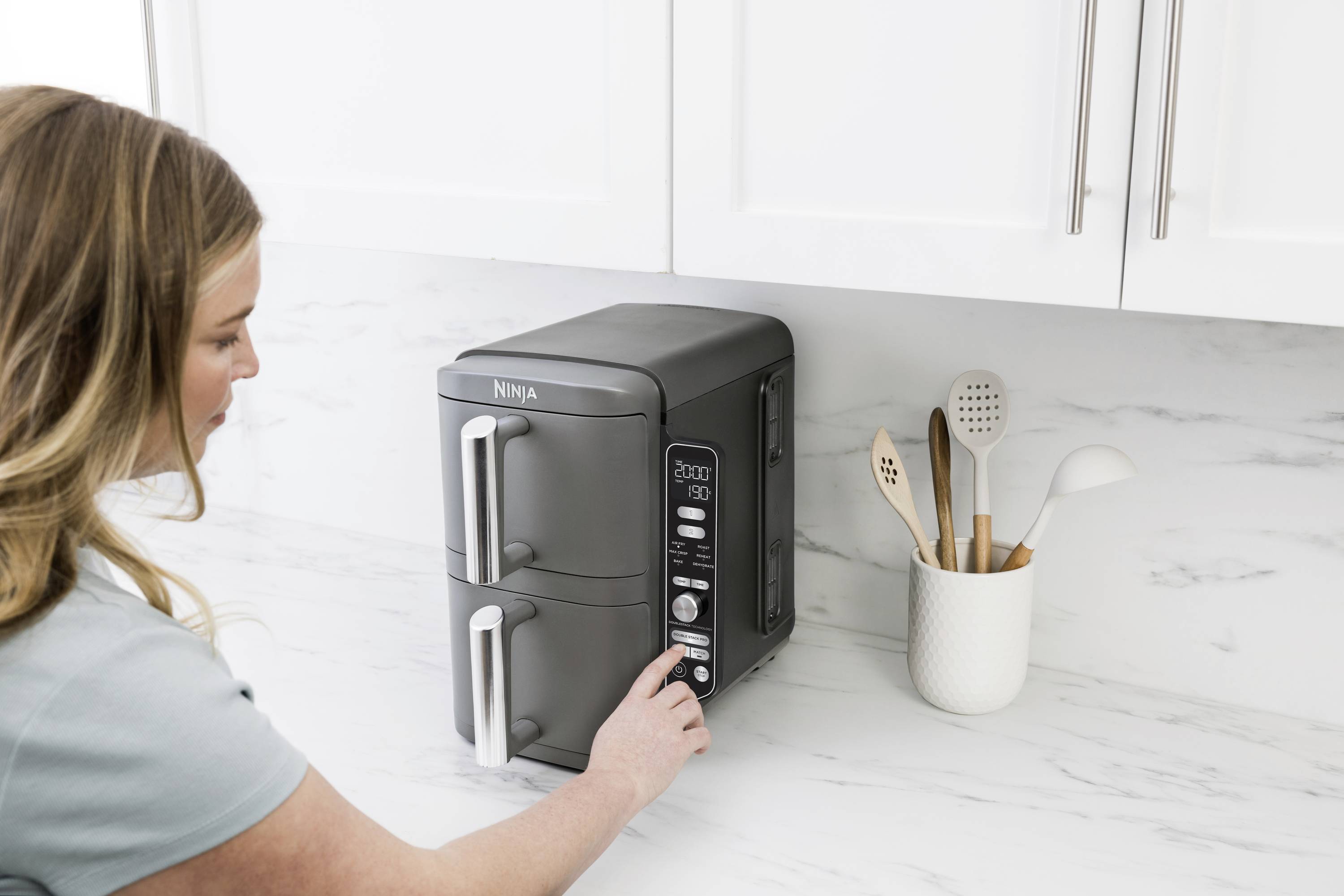 Ninja Double Stack XL 2 Heißluft-Fritteuse 9.5 l 2470 W Schwarz