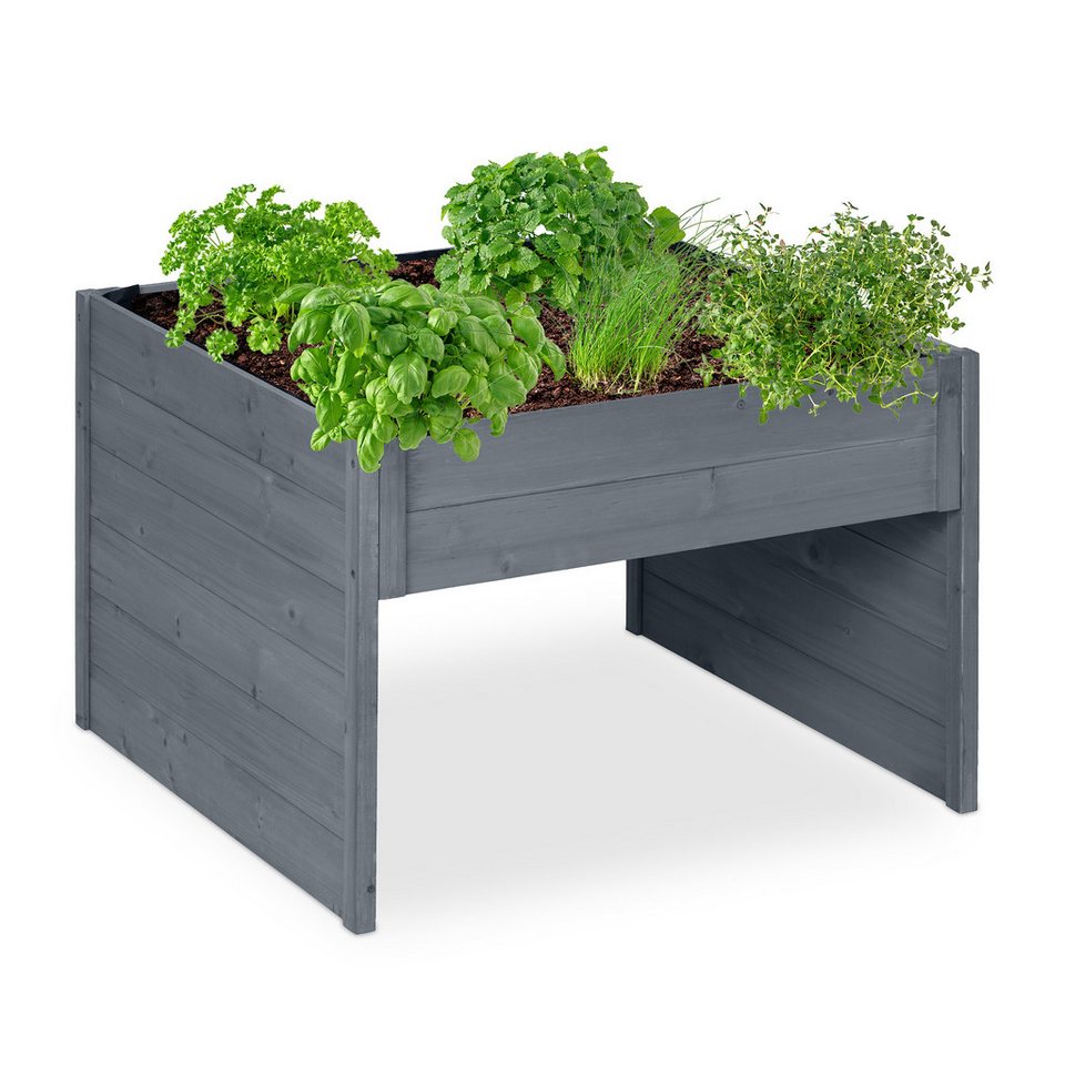 relaxdays Mähroboter-Garage mit Pflanzkaste, BxTxH: 79x74x52.5 cm, orange